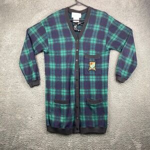 Adrienne Vittadini Sport‎ Cardigan Sweater Plaid Cotton Made in Italy Medium